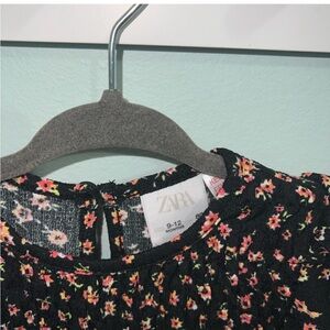 Zara Kids Floral Casual Dress - Black and Pink
